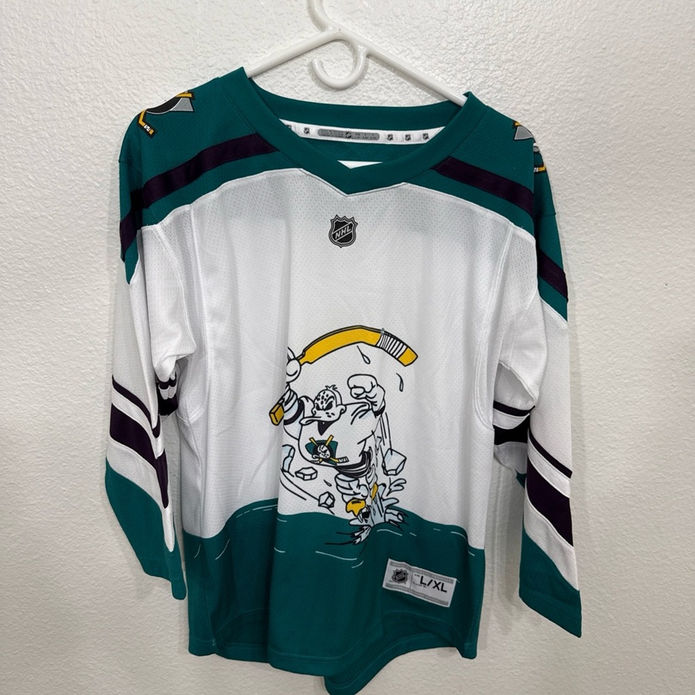 Anaheim Mighty Ducks Reverse Retro 1.0 NHL Jersey Wild Wing White L/XL - Picture 6 of 6